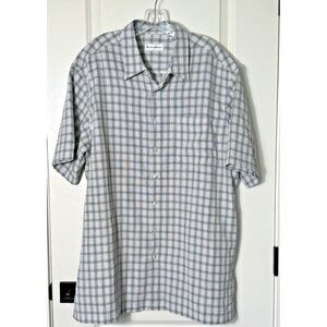 Michael Brandon Mens 1XLT Plaid Short Sleeve Button Up Shirt Casual Lightweight